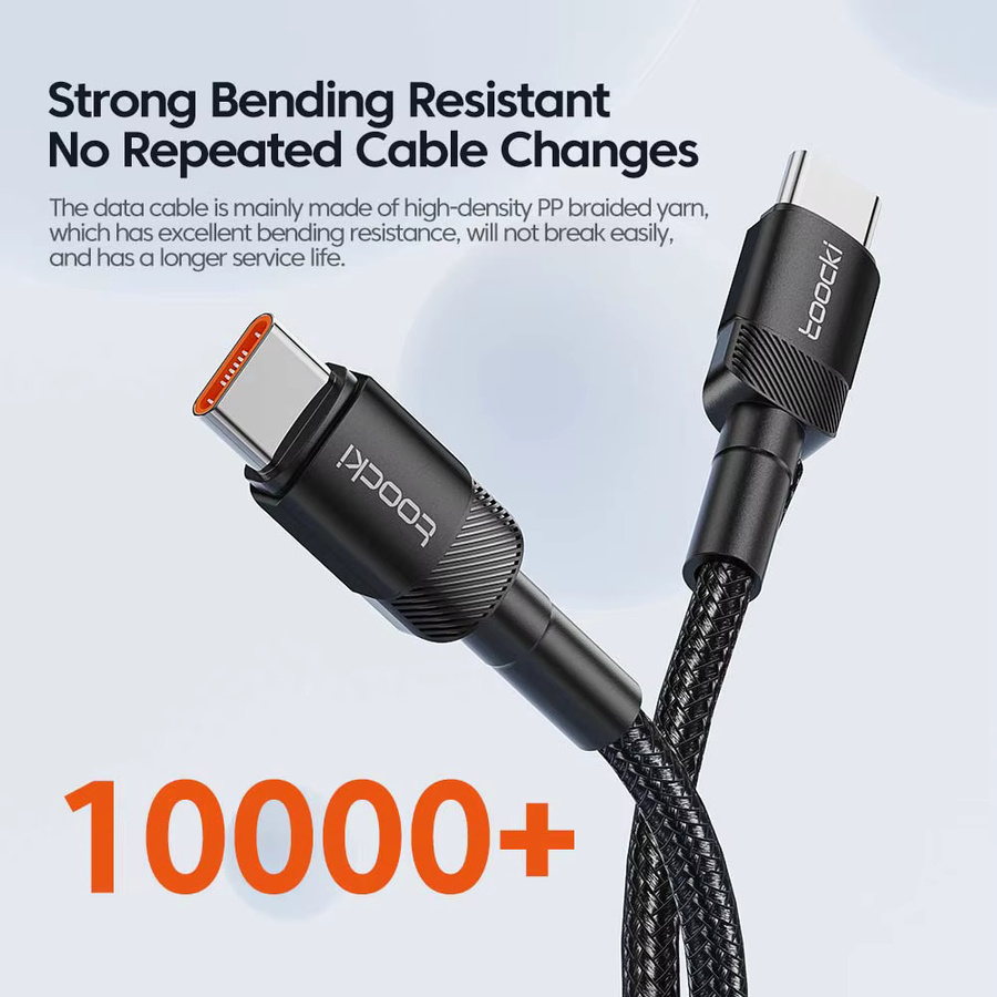 Toocki USB-C auf USB-C Kabel 100 W PD 3.0 Quick Charge 4.0 Schnellladekabel in Schwarz - Bild 6