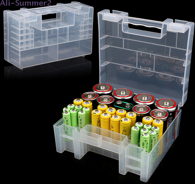 Transparenter Kunststoff-Batteriekasten als Organizer für AA AAA C D und 9V Batterien - Bild 1