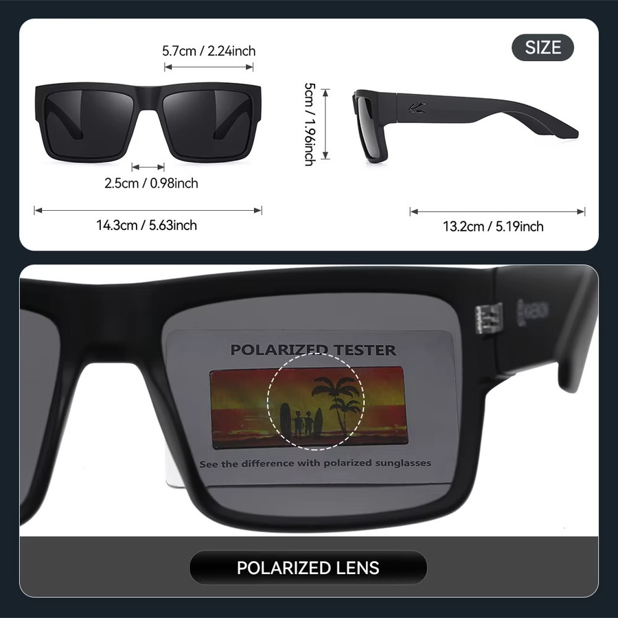 KAENON Sonnenbrille, Vollrand, Schwarz, Kunststoff, Herren, polarisiert - Bild 3