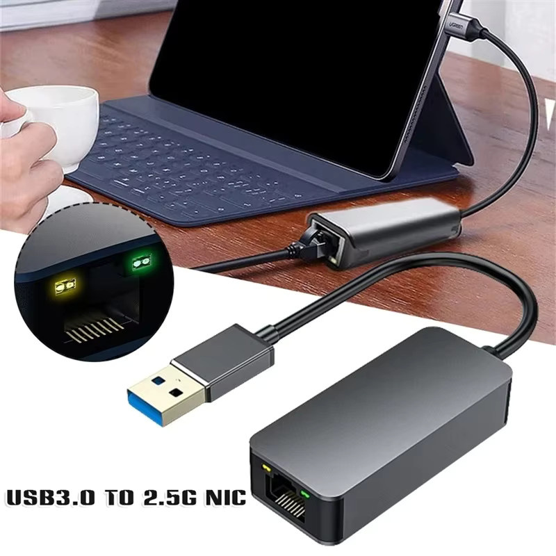 Kebidumei USB-C zu RJ45 2,5G Ethernet Adapter, 2500Mbps LAN Netzwerkkarte mit RTL8156 Chip für PC, MacBook und Windows Laptop, Grau - Bild 5