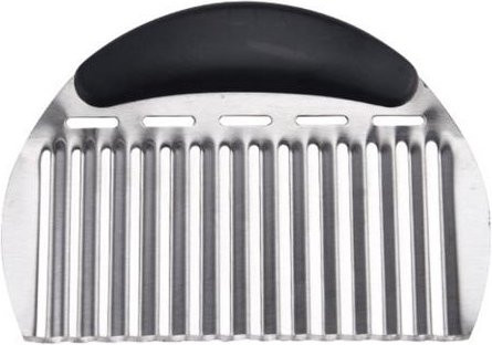 Pavo Kartoffelschneider aus Edelstahl in Silber mit gewelltem Klingendesign und ergonomischem Griff für Gemüse und Obst - Bild 1