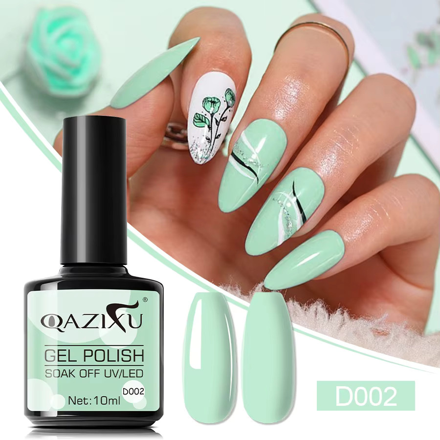 QAZIXU Nagellack-Set, Gel, Gelb-Grün und Blau, Glänzend - Bild 3