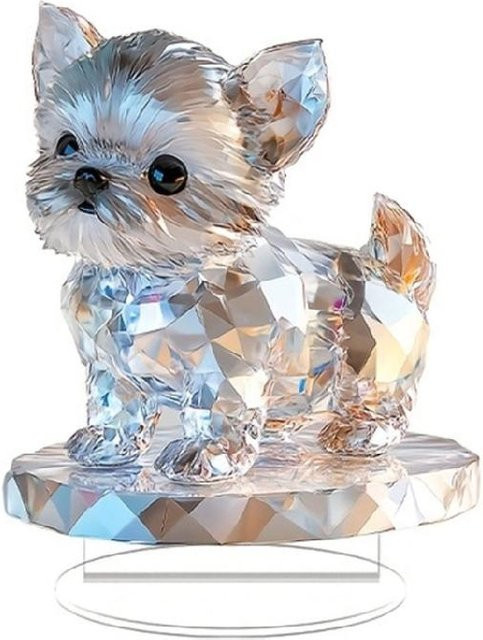 Moderne Hunde Statue aus Acryl in Grau als Tischdekoration für dein Heim oder Büro - Bild 1