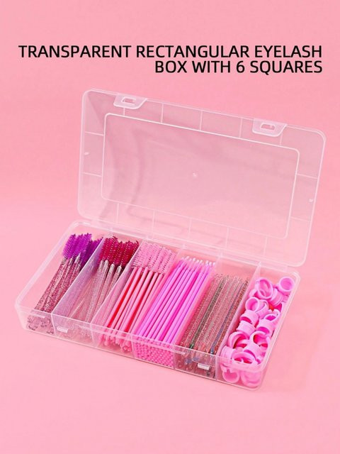 klimonla Aufbewahrungsbox für Nagelkunstpinsel und Mascara-Bürsten, 6-Fächer, transparent, Unisex - Bild 1