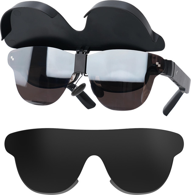 HiBloks Gegenlichtblende in Schwarz für RayNeo Air3, Air3s Pro, Air4 und Air 4 Pro Brillen mit wendbarer Abdeckung - Bild 1