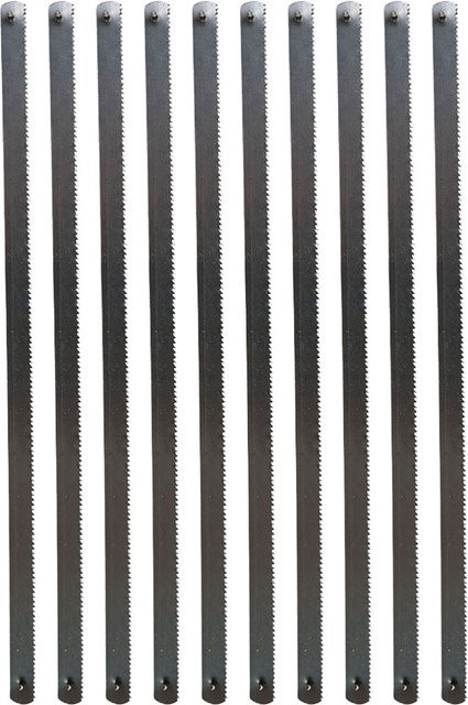 Vibratite 10 Stück Mini Bügelsägeblätter aus Kohlenstoffstahl, 24 Zähne, Farbe Silber, Länge: 150 mm, für Holz und Kunststoff - Bild 1
