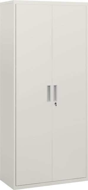 HOMCOM Aktenschrank aus Stahl mit 2 Türen und 5 Ebenen, weißer Mehrzweckschrank mit verstellbaren Ablagen und Schloss für Home Office und Wohnzimmer, Aosom - Bild 1
