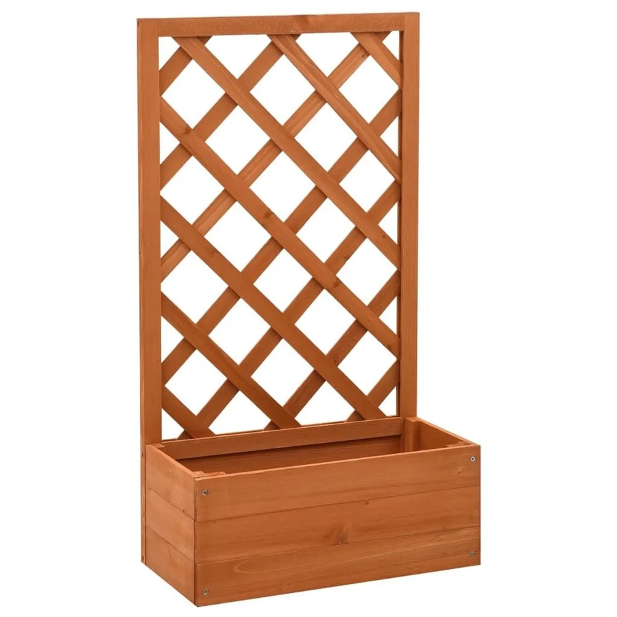DELUKE Rankkasten MINO Gartenspalier aus Tannenholz mit Blumenkasten in Braun, H x B x T: 90 x 50 x 25 cm - Bild 2