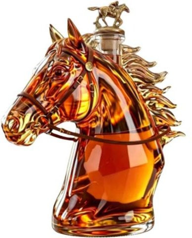 Laitangmu Whiskey-Karaffe in Form eines Pferdekopfes aus Glas, transparent, 350 ml - Bild 1