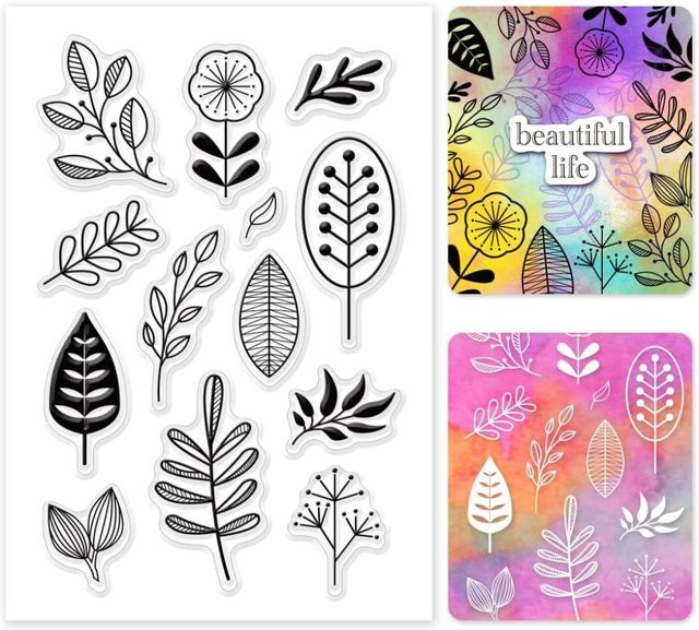 Transparente Line Art Pflanzen Stempel aus PVC für DIY Scrapbooking und Fotoalben - Bild 1
