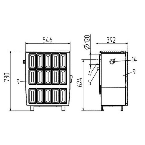 Wamsler Kaminofen KS 109-6 in Braun mit 6,1 kW Leistung - Bild 3