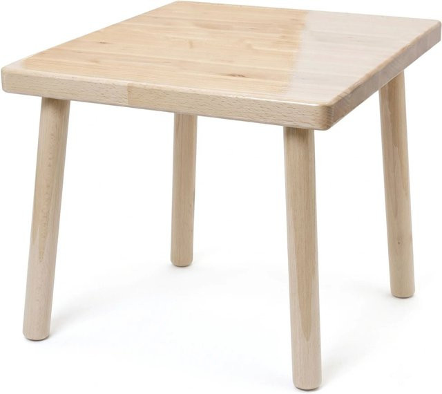 HolzFee Kindertisch aus Buchenholz, lackiert, Beige, B/T/H: 55 x 55 x 50 cm - Bild 1