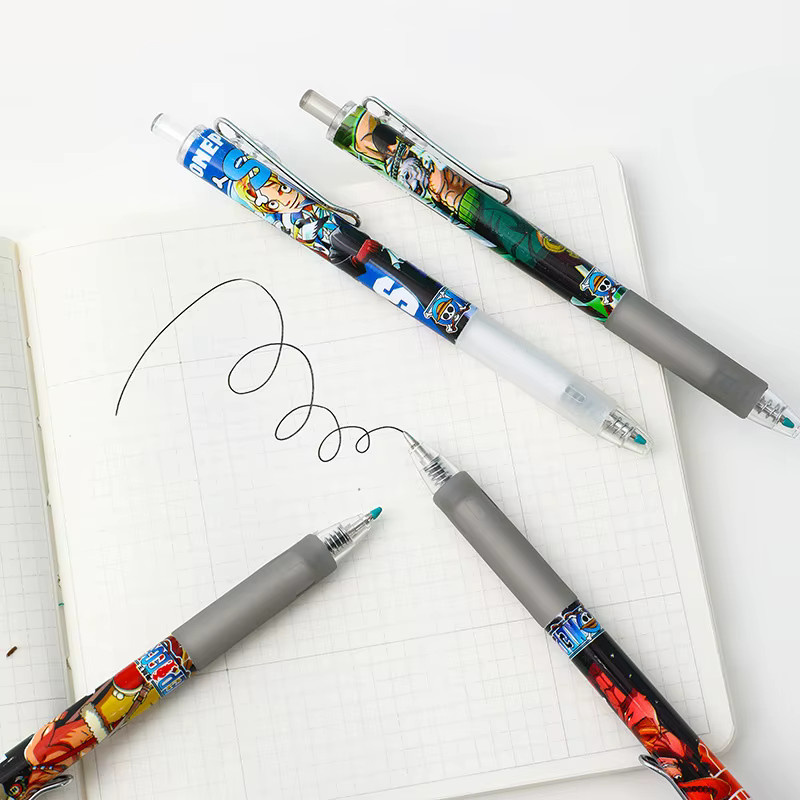 Bandai One Piece Anime Druckgel-Stift Set mit Luffy und Zoro, schwarze Tinte, 0,5 mm, 12-teilig - Bild 2