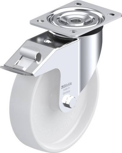 Blickle Lenkrolle L-PO 200G-FI mit Feststeller in Weiß, Rad-Durchmesser: 20 cm, Tragfähigkeit: 400 kg - Bild 1