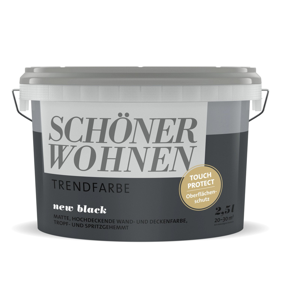 Schöner Wohnen Wandfarbe Plaster New Black matt, 2,5 l - Bild 2