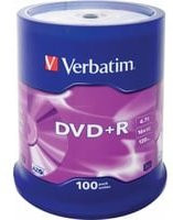 Verbatim DVD+R Speichermedium 100er Spindel 4,7 GB 16x in Silber - Bild 1