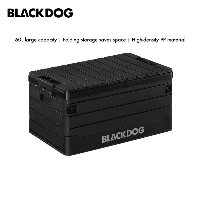 Blackdog Faltbare Aufbewahrungsbox aus Kunststoff für Outdoor und Camping, Schwarz, Volumen: 60 l - Bild 2