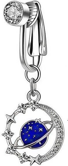 Bauchnabelring Edelstahl, Silber, Zirkonia, Damen - Bild 1