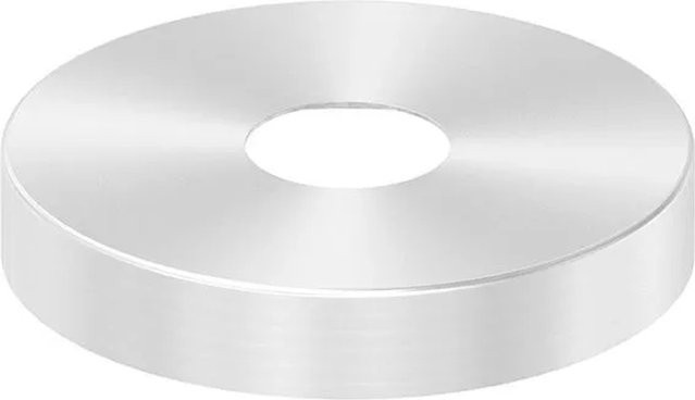FeNau Abdeckrosette aus Edelstahl in Silber matt für Rundrohr Ø 42,4 mm, Durchmesser: 14,5 cm, Höhe: 2,5 cm - Bild 1