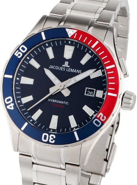 Jacques Lemans Herrenuhr, Quarz, Edelstahl, Blau, 42 mm, 10 ATM - Bild 1