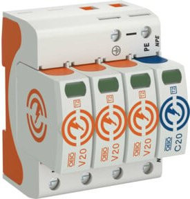 OBO Bettermann SurgeController V20 dreipolig mit NPE V20-3+NPE-280 in Weiß - Bild 1