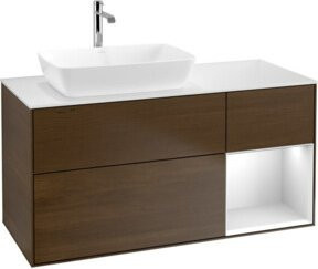 V&B Waschtischunterschrank Finion mit Wandbeleuchtung in Weiß, Breite: 120 cm, Höhe: 50,1 cm, Tiefe: 50,1 cm - Bild 1