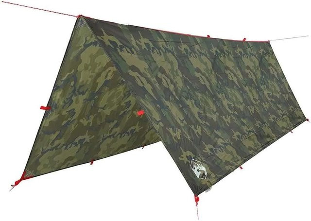 vidaXL Tarp Tarnmuster in Grün, wasserdicht aus Polyester, B/T: 406 x 306 cm - Bild 1