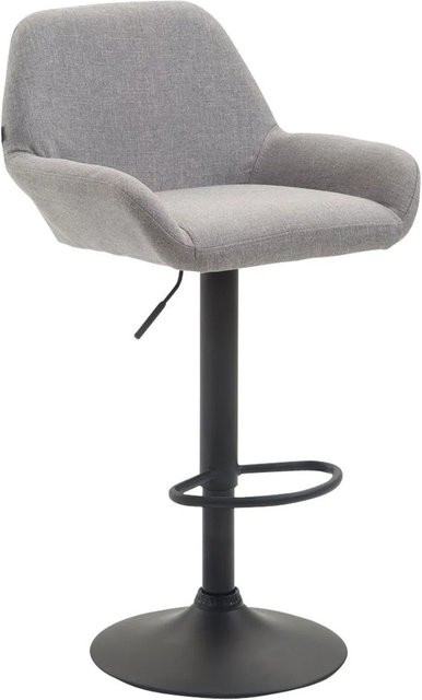CLP Barhocker Braga Stoff Grau/Schwarz mit 360 Grad Drehsitz und modernem Design - Bild 1