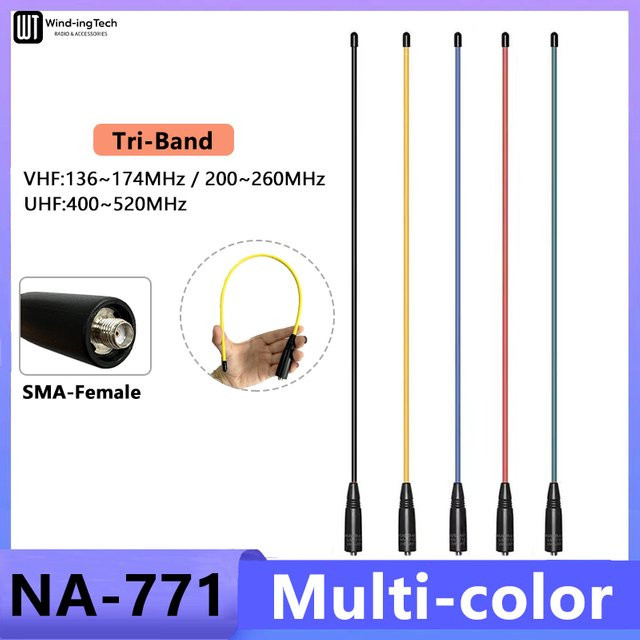 Quan Sheng NA-771 Tri-Band Antenne mit SMA-Female Anschluss für Baofeng UV-18 Pro Max, UV-17 und UV-5RX Walkie Talkies (UKW/UHF) - Bild 1