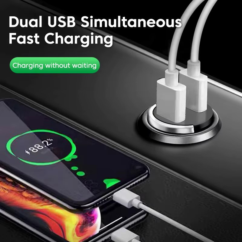 Mini-Autoladegerät mit 100W QC3.0 und zwei USB-C Anschlüssen für schnelles Laden, universeller Autoadapter für Xiaomi, Samsung und iPhone - Bild 2