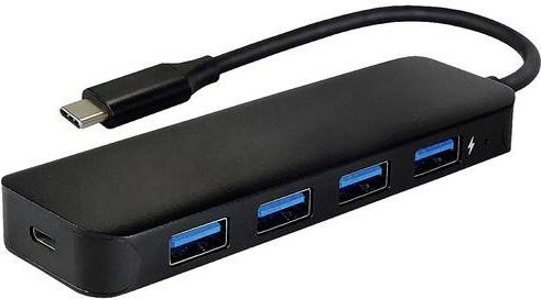 VALUE USB 3.2 Gen 1 Hub mit 4 Anschlüssen und USB-C Anschlusskabel in Schwarz - Bild 1