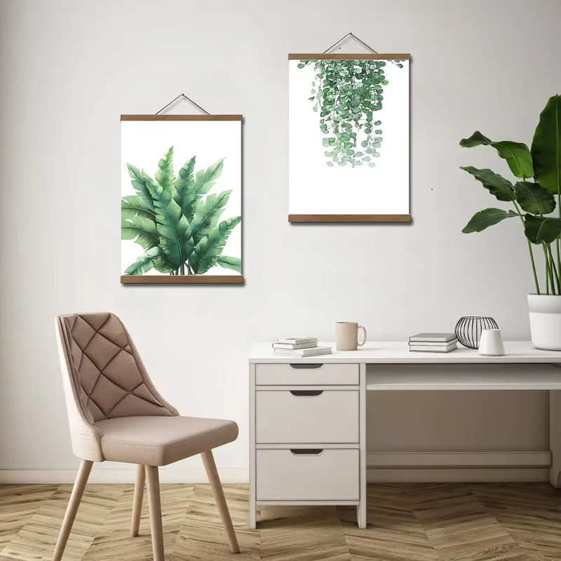 Multifunktionaler magnetischer Bilderrahmen aus Holz für die Wandmontage, minimalistischer Posterhalter mit Magnetverschluss in Braun oder Silber - Bild 4