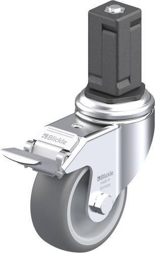 Blickle LKRA-TPA 80G-11-FI-EV15 Lenkrolle mit Feststeller in Silber und Grau, Rad-Durchmesser: 80 mm, Tragfähigkeit: 100 kg - Bild 1
