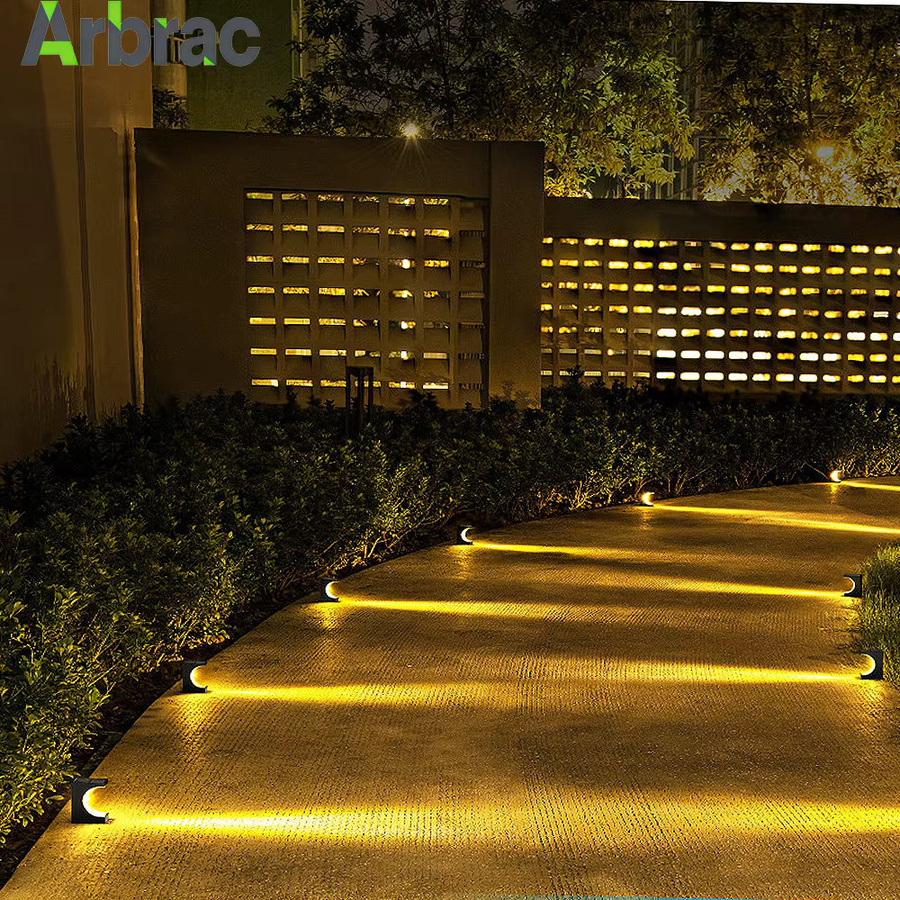 Arbrac Solar-Stufenleuchten Set 4 Stück in Schwarz mit warmweißem Licht für Garten und Terrasse - Bild 6