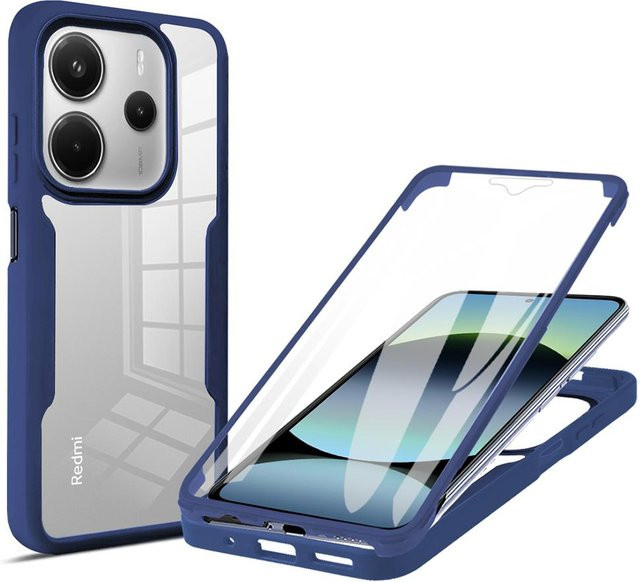 Stoßfeste 360 Vollschutzhülle für Xiaomi Redmi 14C 13C 12C Note 14 13 12 Pro Plus Pro+ 5G in Transparent - Bild 1