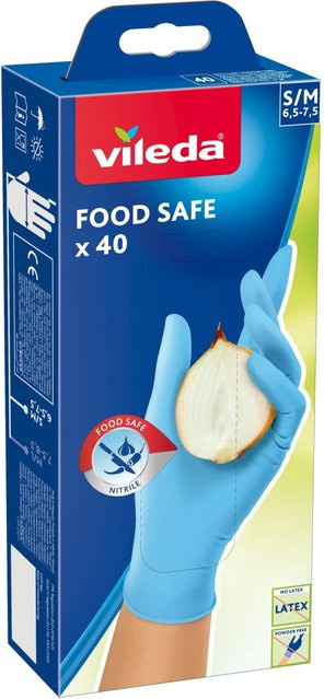 Vileda Einmalhandschuhe Food Safe Hellblau S/M 40 Stück - Bild 1