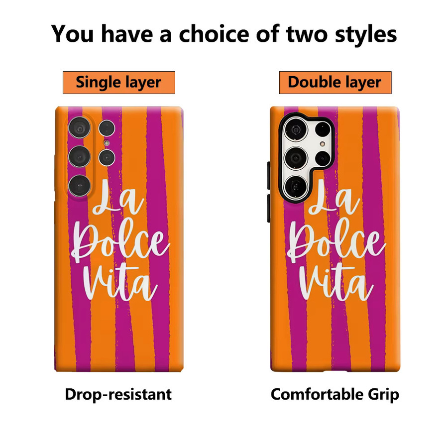 Dolce Vita Charm Handyhülle für Samsung Galaxy S25 Ultra, S24 und S23 Ultra Plus mit glänzender doppellagiger Rückseite in Multicolour - Bild 2