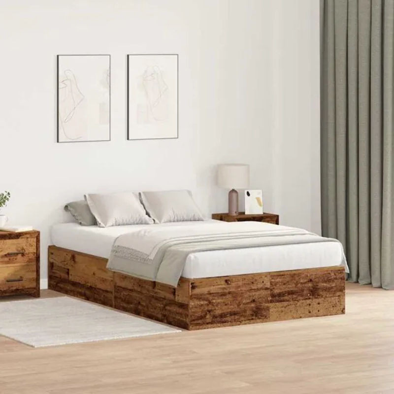 Bettgestell Funktionsbett aus Holzwerkstoff von vidaXL in Braun im Landhausstil, B/T/H: 190 x 120 x 31,5 cm - Bild 1