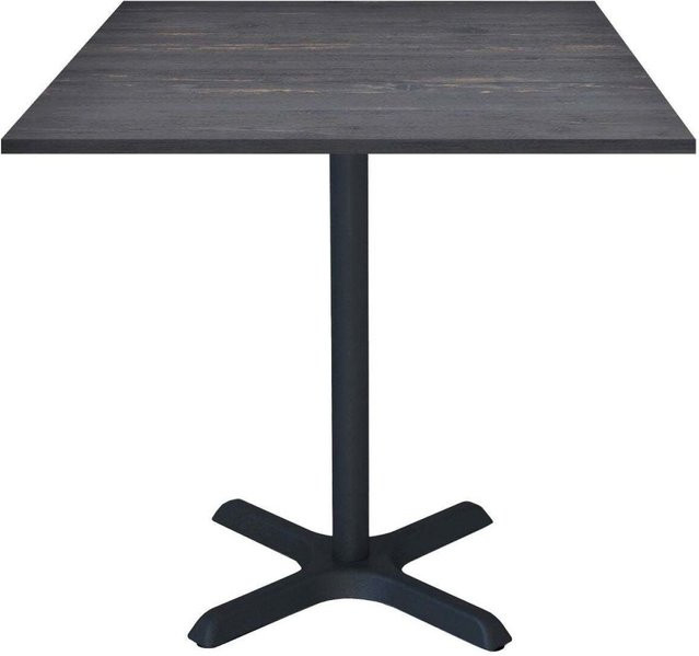 RestooTab Tisch Dina quadratisch in Pinie Grau/Dunkelgrau mit schwarzem Gestell, B/T/H: 70 x 70 x 74 cm - Bild 1