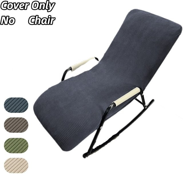 Yupartex Schaukelstuhlbezug im nordischen Stil, All-Inclusive-Lounge-Sitzbezug für Liegestühle und Klappbetten, Grau - Bild 1