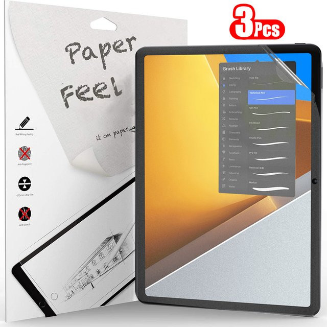 3er Pack Xiaomi Poco Pad 12.1 2024 Displayschutzfolie mit Papiergefühl in Transparent - Bild 1