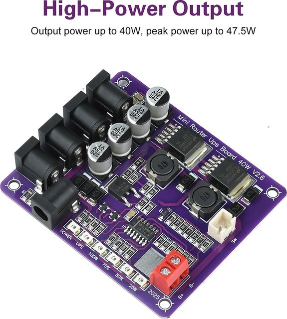 Aideepen CA-403S 40 W unterbrechungsfreie Stromversorgungsplatine, 12,6 V Batterieladeplatine mit 4-Kanal-Ausgang für Router-Backup-Stromversorgung - Bild 1