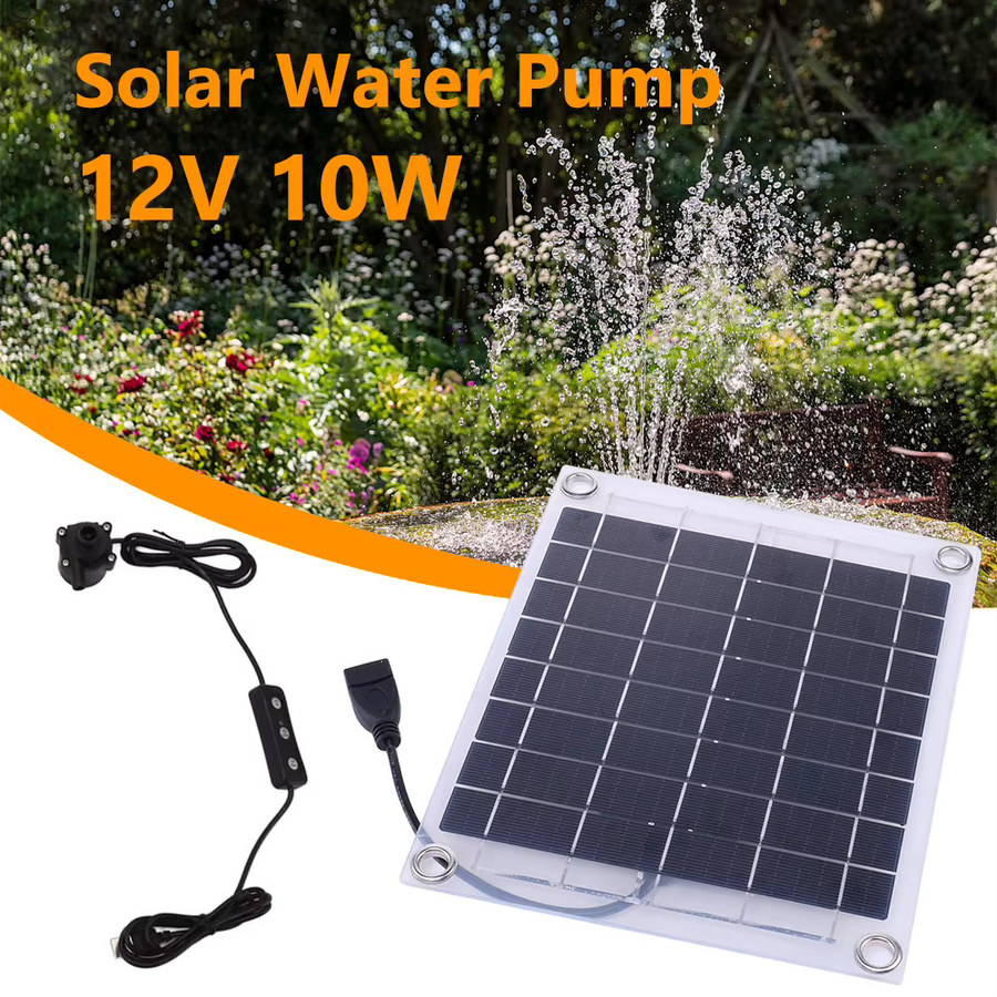 Alloet Solar-Wasserpumpen-Set mit Mini-Solarpanel und Einstellschalter für Aquarien und Bewässerungssysteme, Schwarz - Bild 5