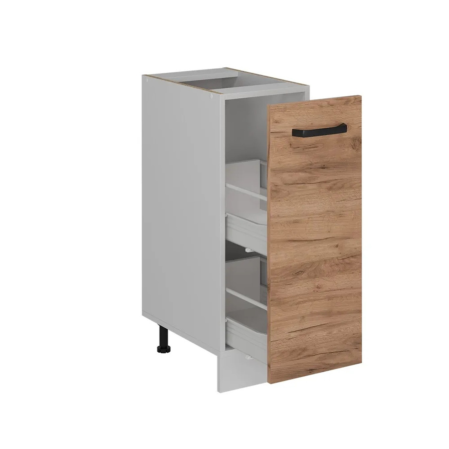 Vicco Apothekerschrank R-Line Goldkraft Eiche, Wandmontage mit Innenschubladen, Breite: 30 cm, Höhe: 81,6 cm, Tiefe: 46 cm - Bild 2