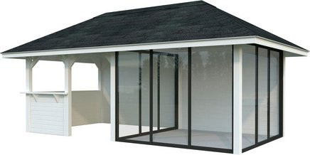 PALMAKO Pavillon Bianca aus Fichtenholz in Weiss, B/T/H: 672 x 384 x 319 cm - Bild 1