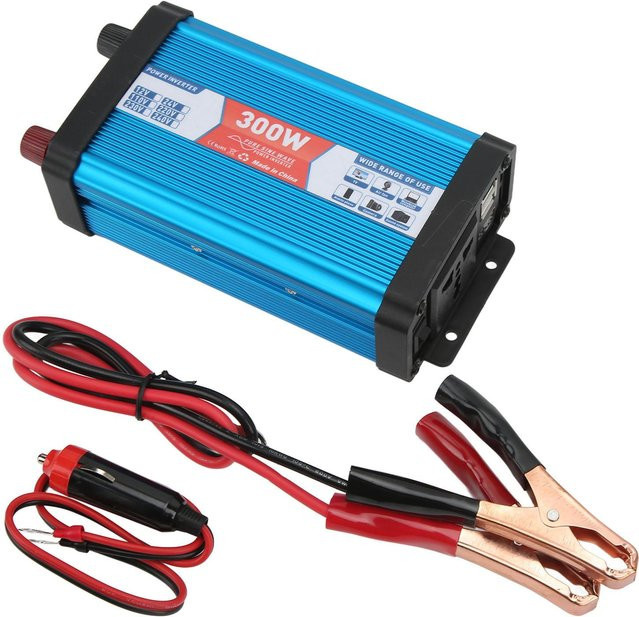 Koogeelife Auto Wechselrichter Reine Sinuswelle 300W Dauerleistung mit Dual-USB und Digitalanzeige 12V auf 220V Blau - Bild 1