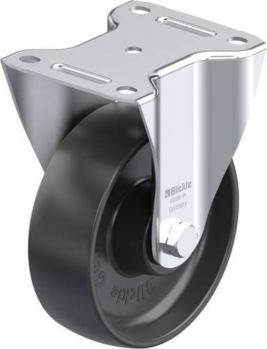 Blickle B-PP 150R Stahlblech-Bockrolle in Schwarz und Silber mit 150 mm Durchmesser und einer Tragfähigkeit von 300 kg - Bild 1