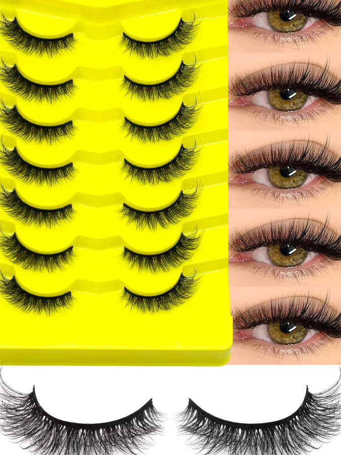 VELTRINAY Cat-Eye-Wimpern, D-Curl, transparentes Band, Unisex - Bild 4