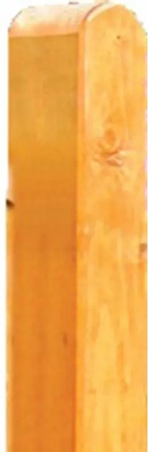 T & J Sunline Pfosten mit gerundetem Kopf aus Kiefernholz, Farbe: Braun, B/T/H: 9 x 9 x 190 cm - Bild 1