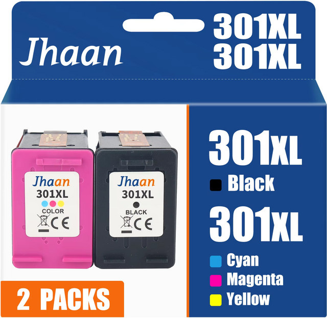 Jhaan 301XL Multipack Tintenpatronen Multicolor mit hoher Reichweite kompatibel mit HP 301 XL DeskJet 2540 1510 1050 Envy 4500 5530 OfficeJet 4630 - Bild 1
